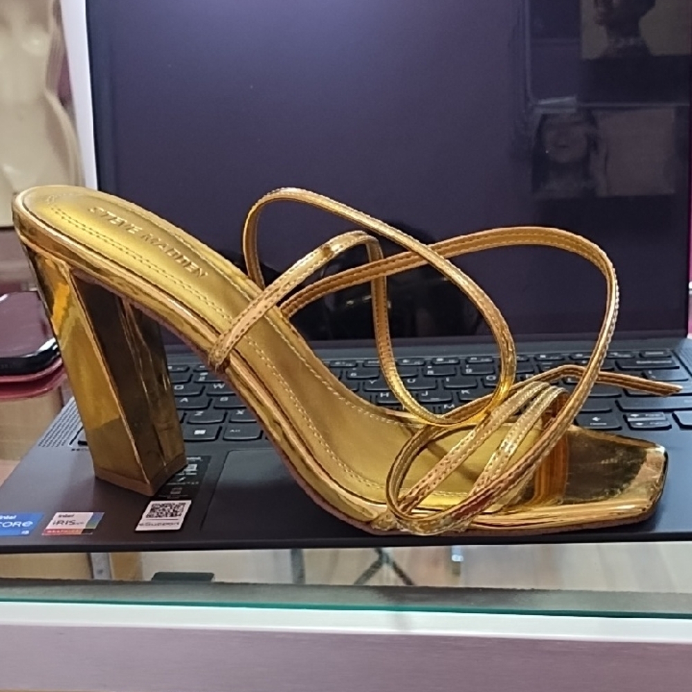 Steve Madden Gold Strappy Heels